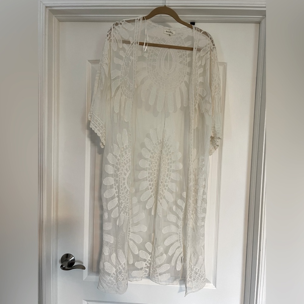 Off white lace kimono
